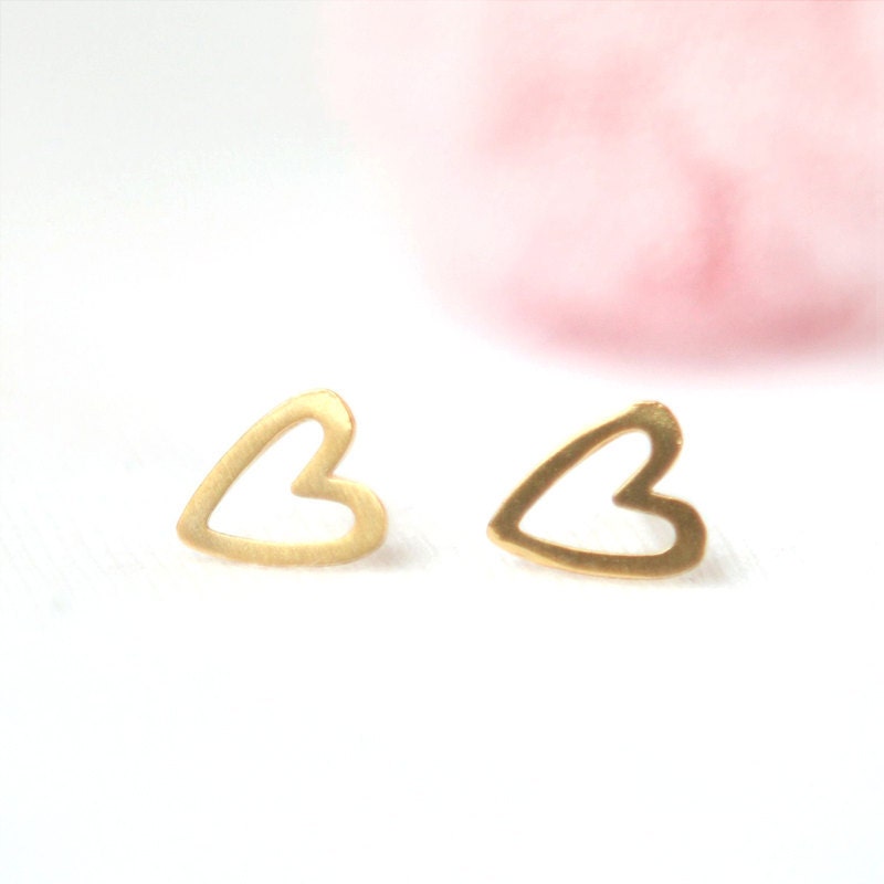 Open Heart Earrings in gold