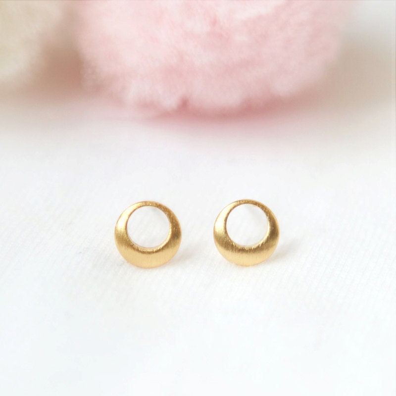 Tiny Hollow Circle Earrings