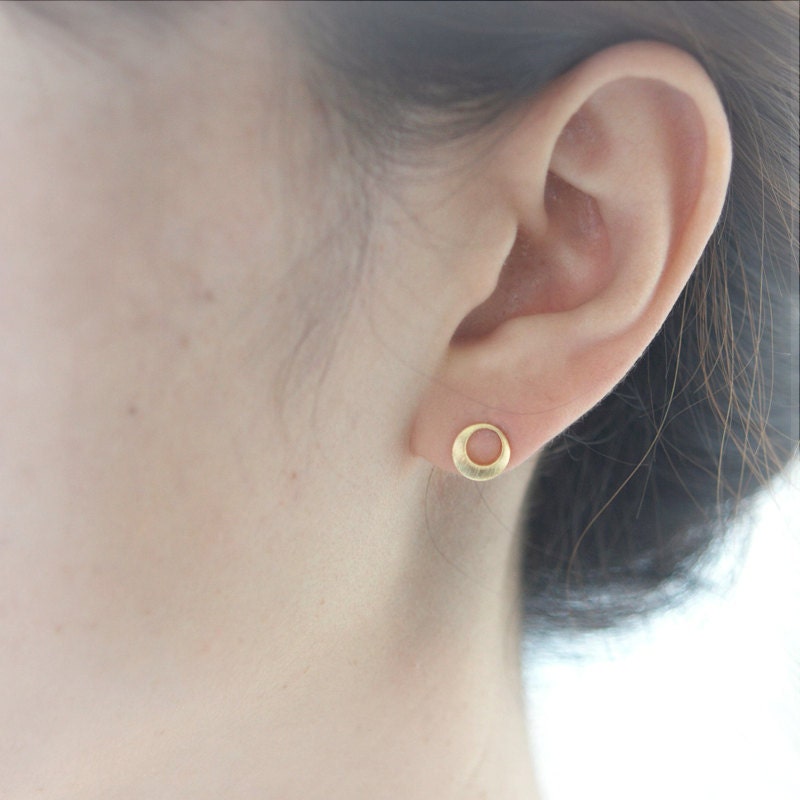 Tiny Hollow Circle Earrings