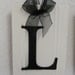 Love Wooden Sign Personalized Wedding Gifts Custom Sign Set Includes Letters LOVE and Four (4) Wooden Pegs Painted Black and White