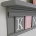 Pink and Gray Nursery Girl Wall Decor 30" Grey Shelf - Sign with 7 Wood Letters Custom for KENNEDY