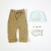 Knitted ribbed pants camel and hat with a little fish. 100% cotton. READY TO SHIP size newborn.