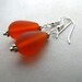 Sea Glass Seaglass Earrings Red Orange BellinaCreations Bellina Creation
