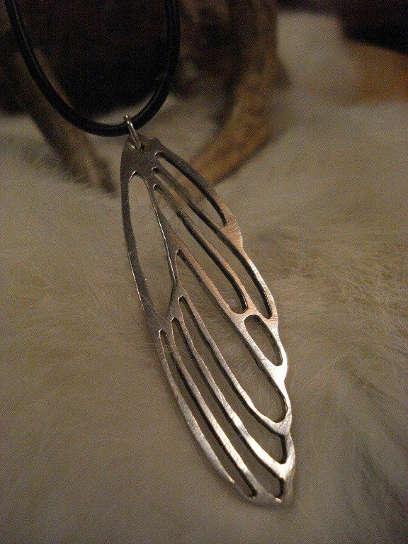 Cicada Wing Pendant in Silver