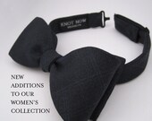 Women's Bow Tie - Black & Blue Check
