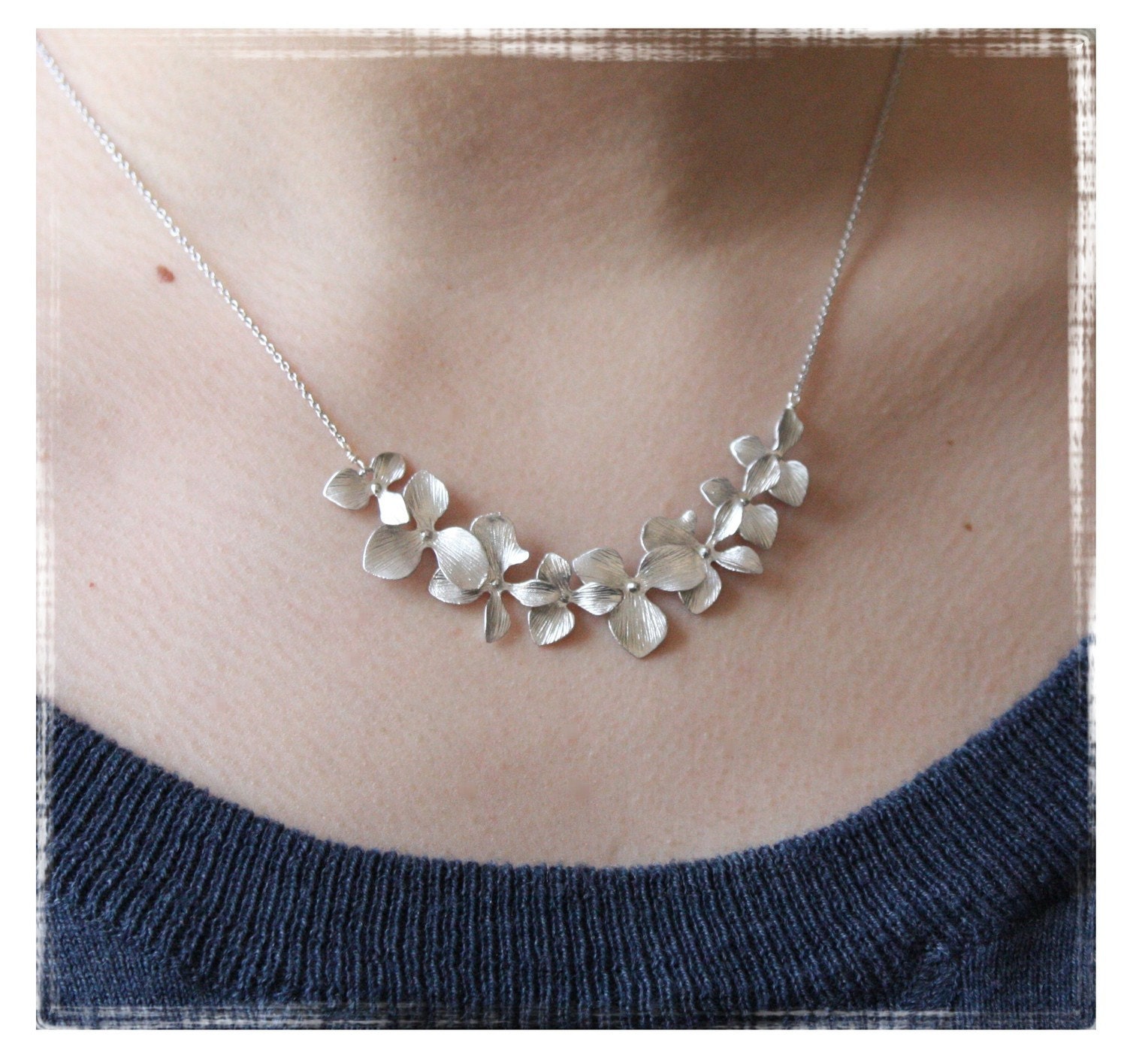 Silver Orchid Necklace