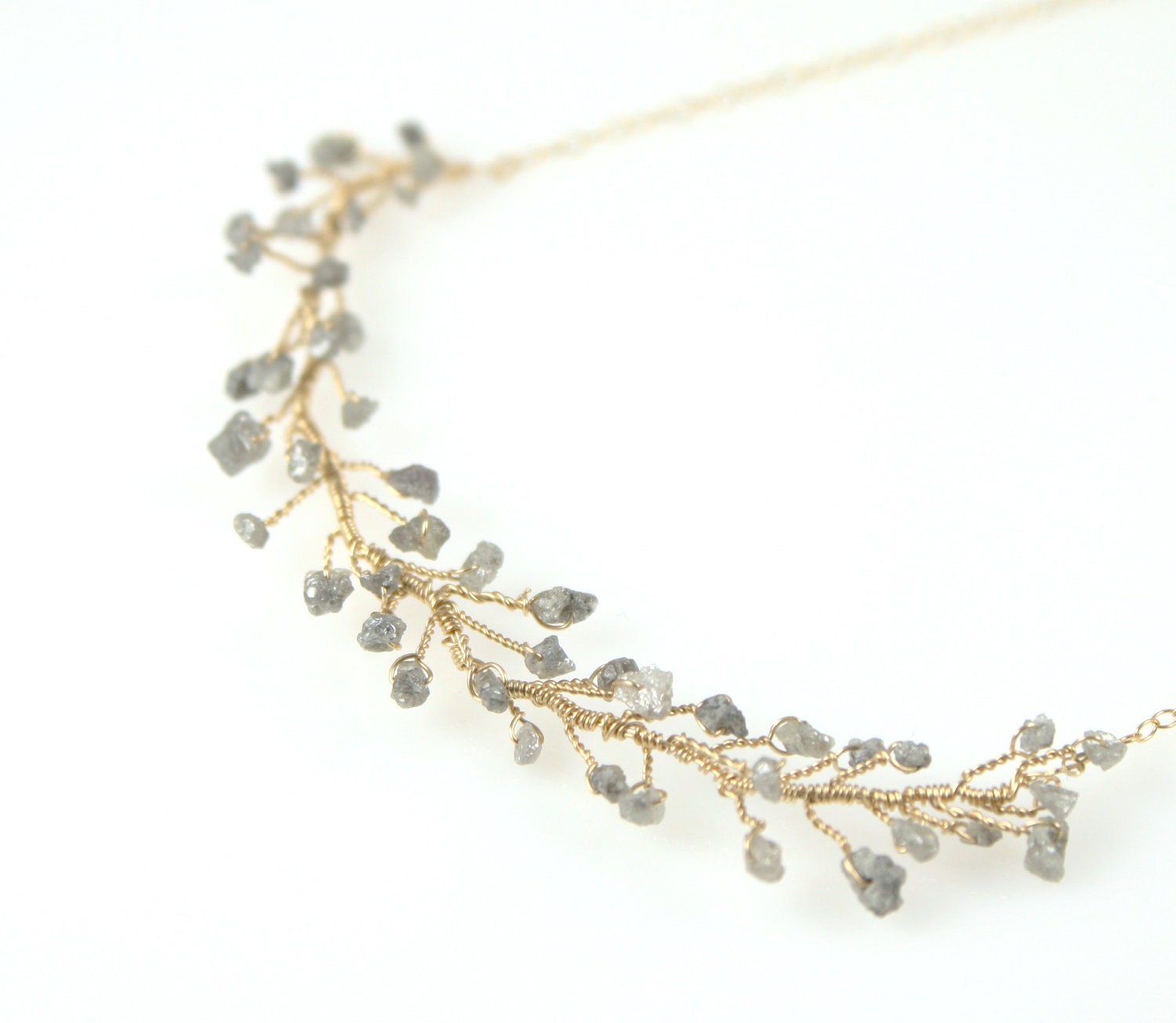 Rough Cut Diamond Necklace