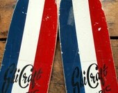 Vintage Red White and Blue Patriotic Trick Water Skis - CopperAndTin