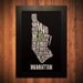 MANHATTAN New York City Typography Map Print - 12" x 18"