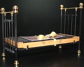 1:12th Scale Dollhouse Miniature Standard Single Beds - Black or White