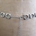 On hold for Julie Vintage retro silver tone modernist square chain belt