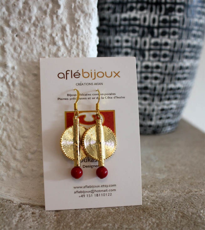 Aflé Bijoux African Earrings: Orange Coral Earrings