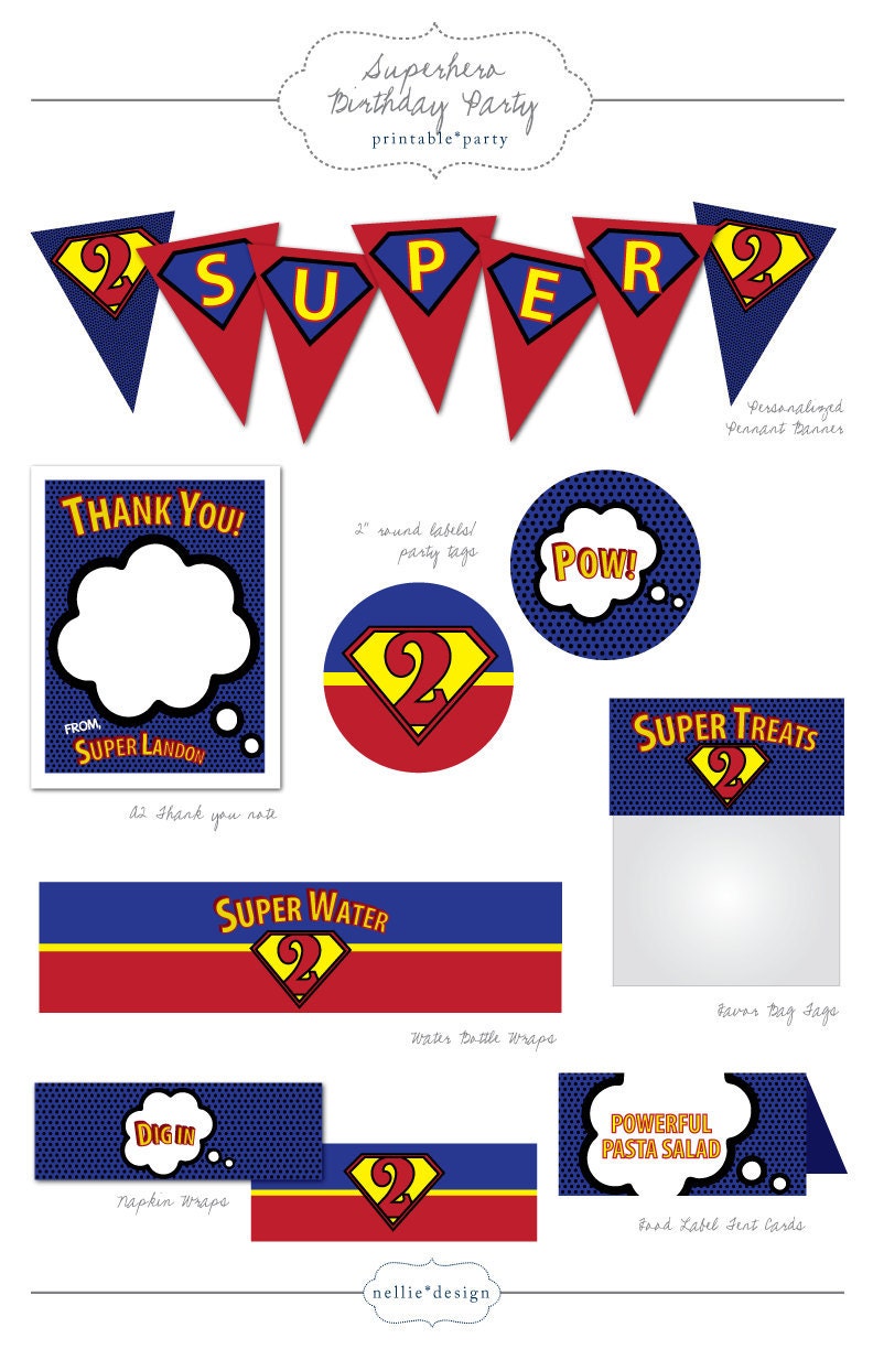 DIY Printable Super Hero Birthday Party