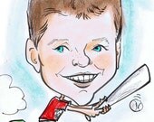 Caricature. Custom color with activity. Gift