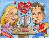 Caricature. Custom 2 people. for valentines etc