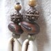 African Cowrie shell Brass copper wood seed Earrings by Fianaturals on Etsy