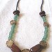 African  Gemstone Carnelian Agate Brass recycled glass seed Sunshine Necklace by Fianaturals on Etsy