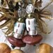 African Krobo glass seed metal  rose Flower Earrings by Fianaturals on Etsy