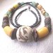 African necklace- Sunshine Yellow Krobo recycled glass and raffia palm nut by Fianaturals