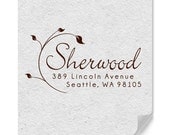 Personalized Address Rubber Stamp Art Deco Style
