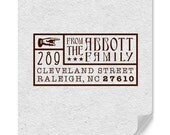 Customized Return Address Rubber Stamp Vintage Style