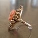 Antique Coral Cameo and Diamond Ring from 1912