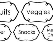 Custom Simple Thin Frame Jar labels or Refrigerator labels 4x6.5"