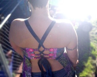 Made to order Apron-Top / Shirt-Dress, Corset Back Pinafore, Boho, Hippy, Earthy, Plus Sizes, Maternity
