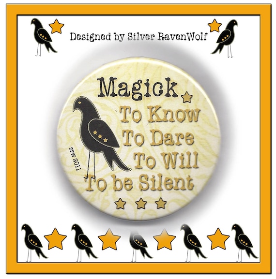 Magick Single Crow Witches Pyramid 2.25 inch Pinback Button/Badge