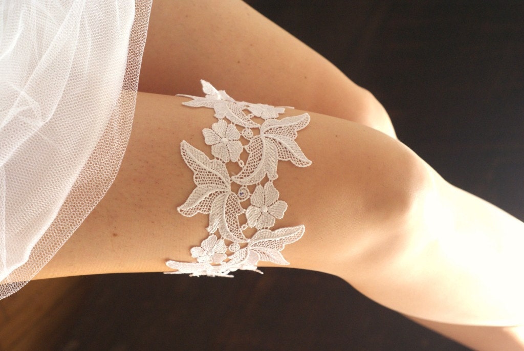 White Wedding Garter