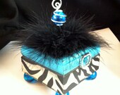 Wild about Turquoise small square wooden box