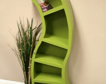 Handmade 6FT curved bookshelf,Other colors available