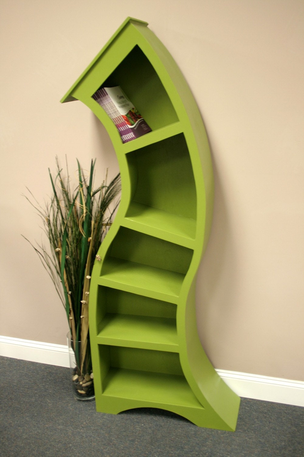 Handmade 6FT curved bookshelf,Other colors available