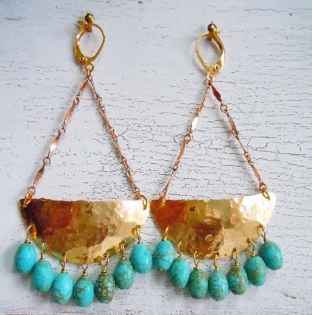 Turquoise Crescent Pendulums