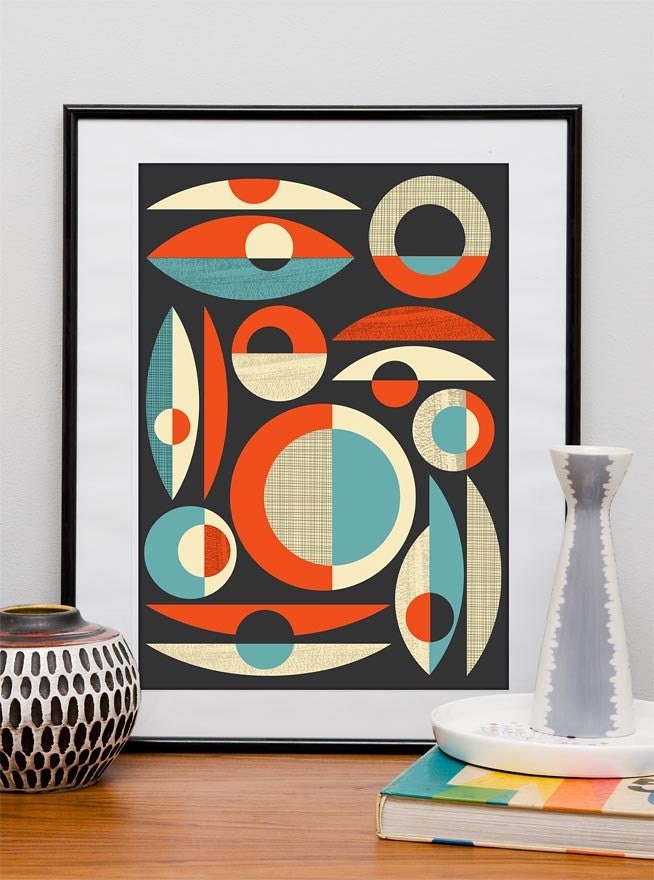 Mid Century  Modern poster,  mid century print,  Abstract art Poster,  Modernist retro  composition, minimalist poster  A3