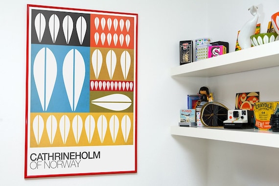 Mid Century poster Cathrineholm poster print Retro print kitchen wall decor - Of norway A2 size