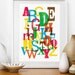 Alphabet print, letter poster, nursery wall decor, art for kids, letterpress styl,  Baby Nursery art,  A3