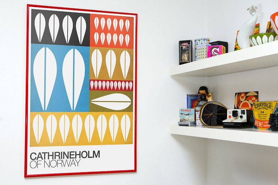 Mid Century poster Cathrineholm poster print Retro print kitchen wall decor - Of norway A2 size