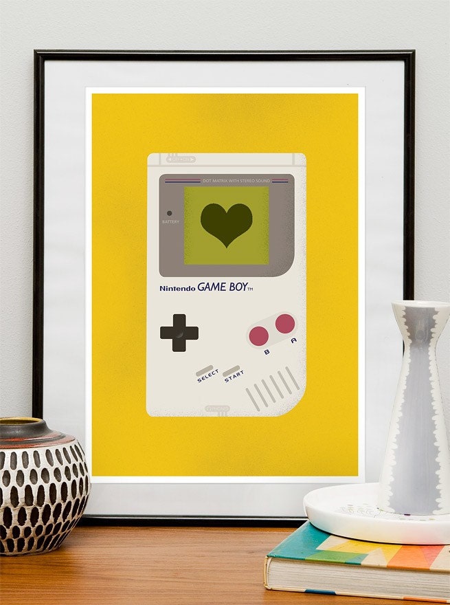 Nursery art print, Nintendo art print poster  Video game Retro art  Baby Nursery print  Kids playroom art,  Gameboy - I love to play  A3