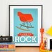 Eames poster Mid century poster nursery wall art Retro poster inspiring art quote art - Eames - I like to rock A3
