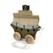 Pirate Ship Pull Toy - Push Toy - Wooden Toy - Handmade Toy - Wood Toy - Kids Toy
