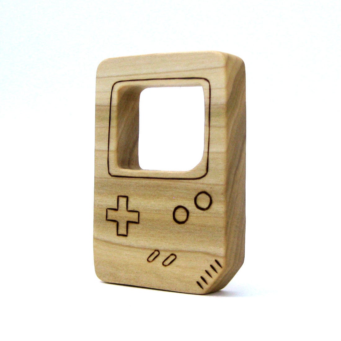 Game Boy Nintendo - Wooden Teether - Organic Baby Toy