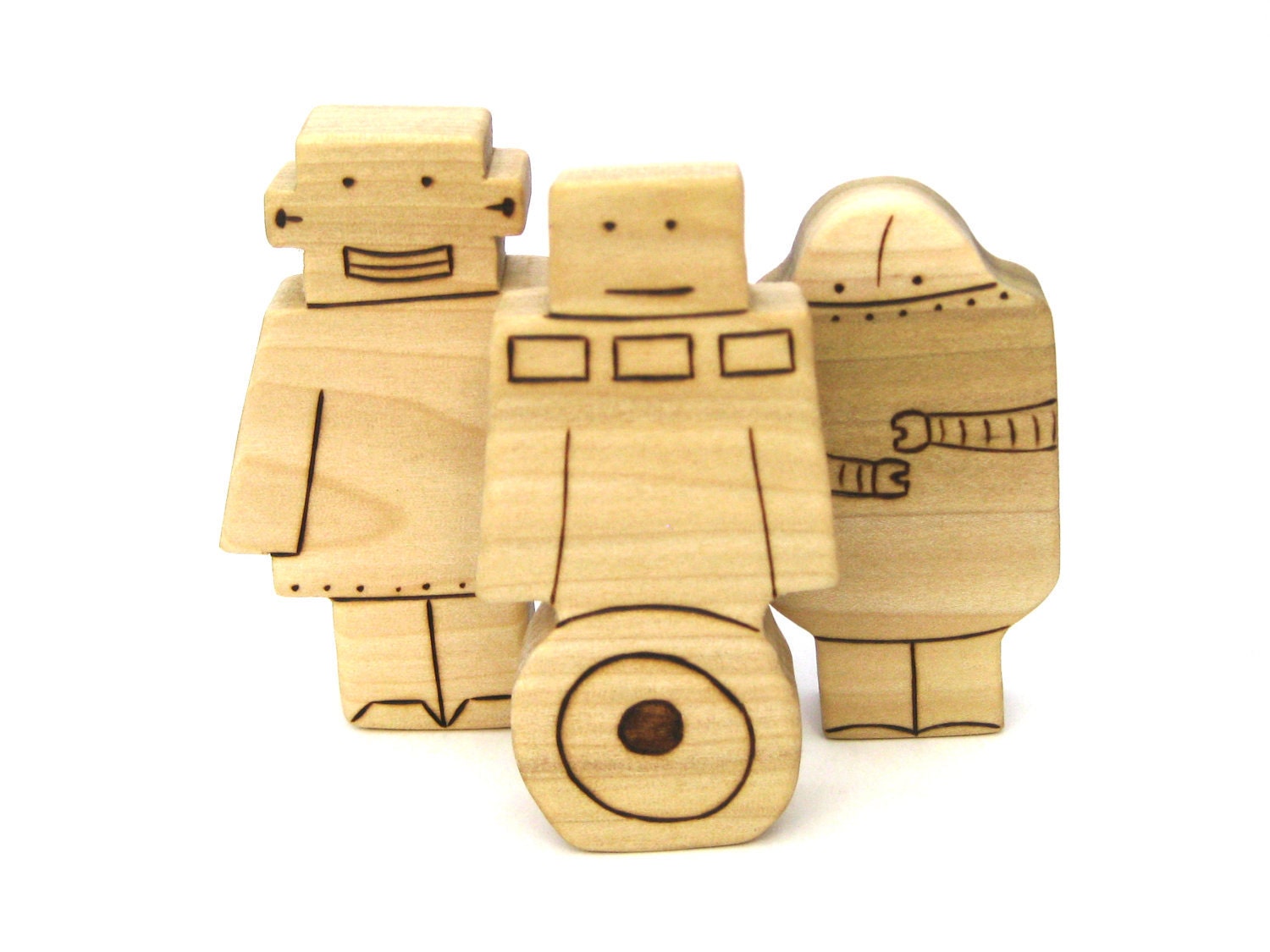 Robot Trio - Wooden Toy - Childrens Toy - Eco Friendly Toy