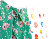 90s daisy printed pants, handmade