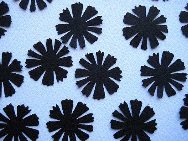 100 Black Cosmos Flowers punch die cut embellishments noE269