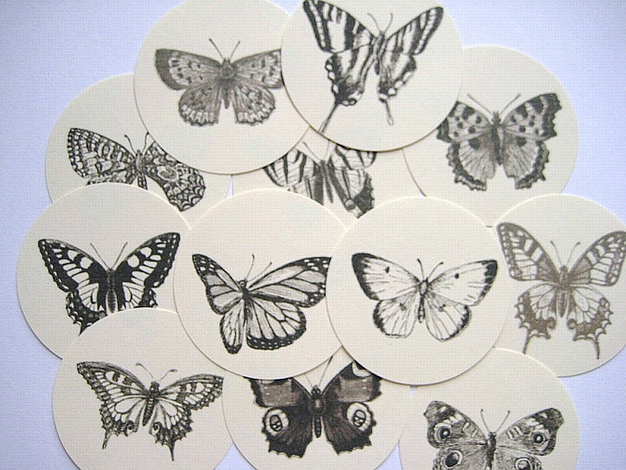 12 Butterfly Tags  noE811