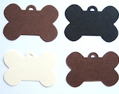 16 Black Brown & Cream Dog Bone Tags punch die cut scrapbooking embellishments noE1466