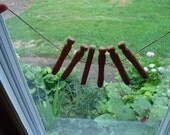 One Dozen Vintage Wooden Clothespins Great Patina Lot of 12 Mainly Peg Type Less than 4