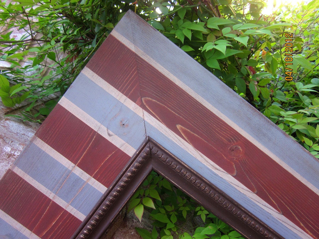 11x14 Distressed Picture Frame, Slate Gray / Burnt Sienna / Linen