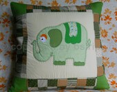Handmade chic ELEPHANT Quilted Patchwork Decorative Pillow Cover